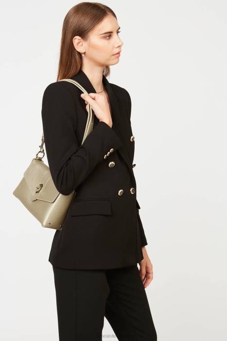 mulheres Lancaster Paris champanhe nu bolsa crossbody pequena foulonne dupla RBF41441