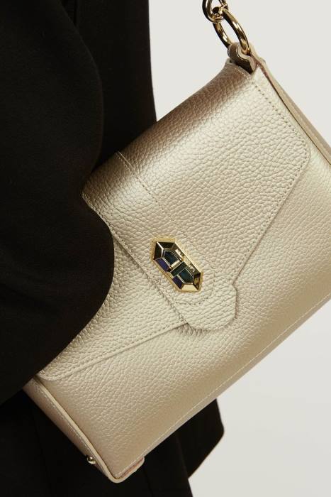 mulheres Lancaster Paris champanhe nu bolsa crossbody pequena foulonne dupla RBF41441