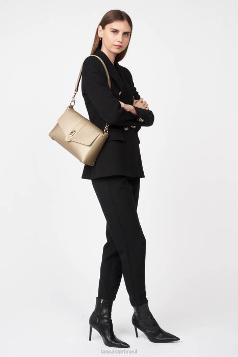 mulheres Lancaster Paris champanhe nu m bolsa crossbody foulonne dupla RBF41451