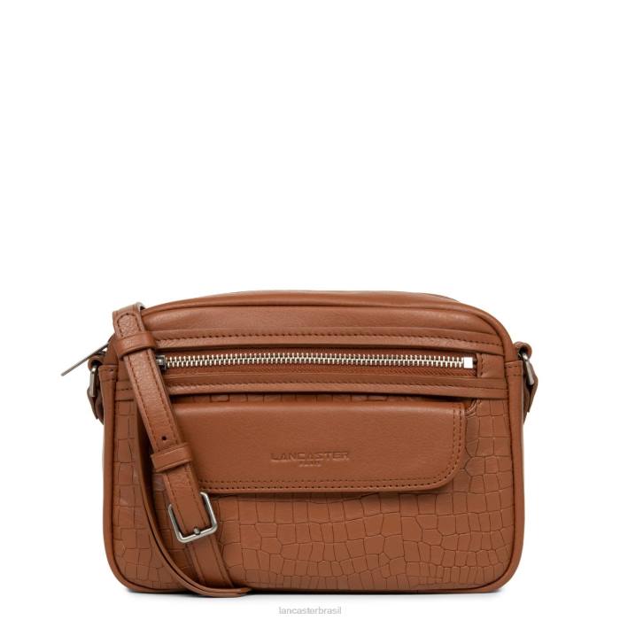 mulheres Lancaster Paris chataigne croco bolsa crossbody macia vintage RBF42283