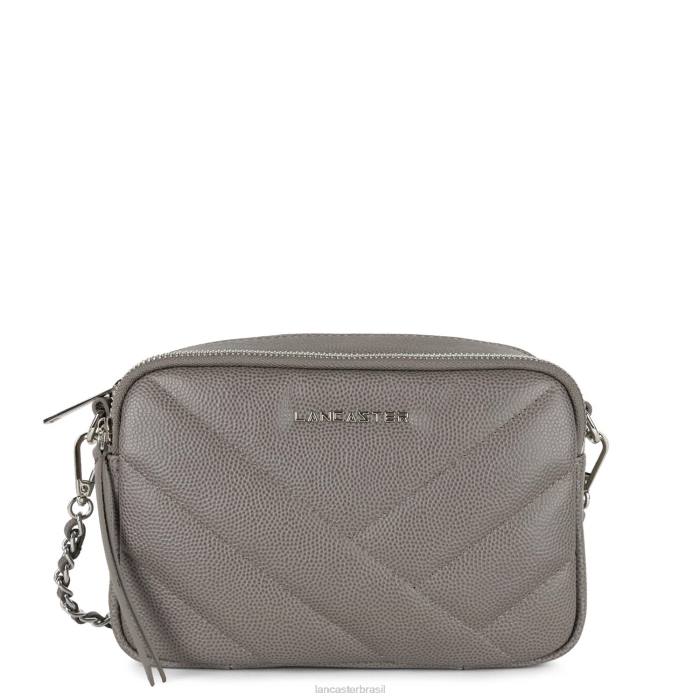 mulheres Lancaster Paris cinza bolsa crossbody caviar matelassê RBF42000