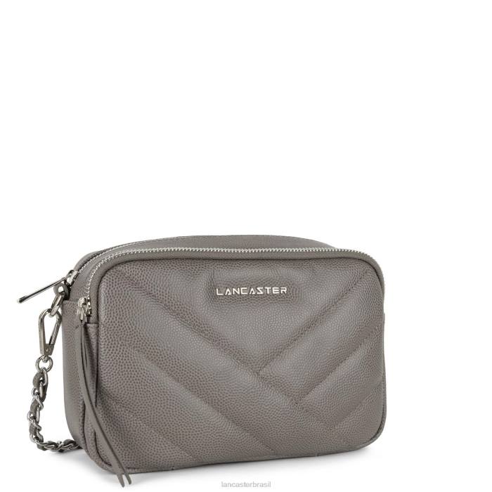mulheres Lancaster Paris cinza bolsa crossbody caviar matelassê RBF42000