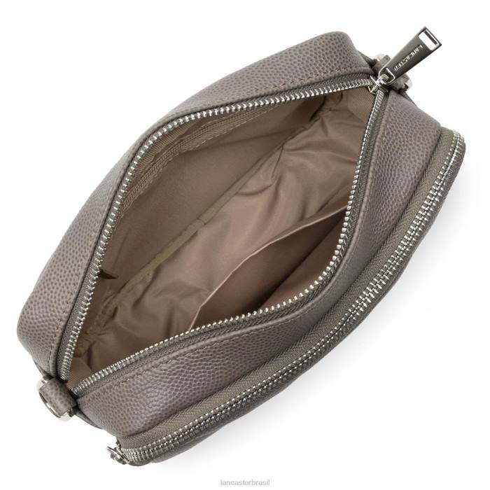 mulheres Lancaster Paris cinza bolsa crossbody caviar matelassê RBF42000