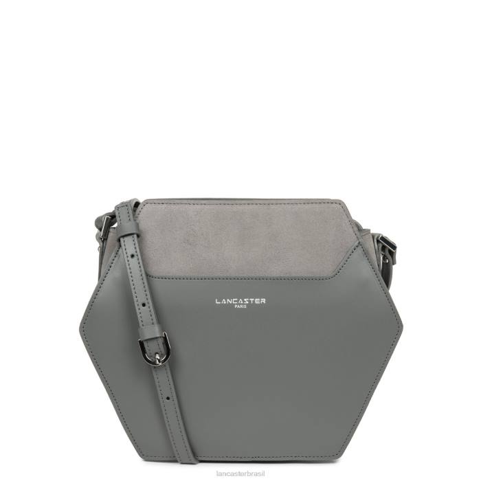 mulheres Lancaster Paris cinza m bolsa crossbody lisa ruche RBF42212