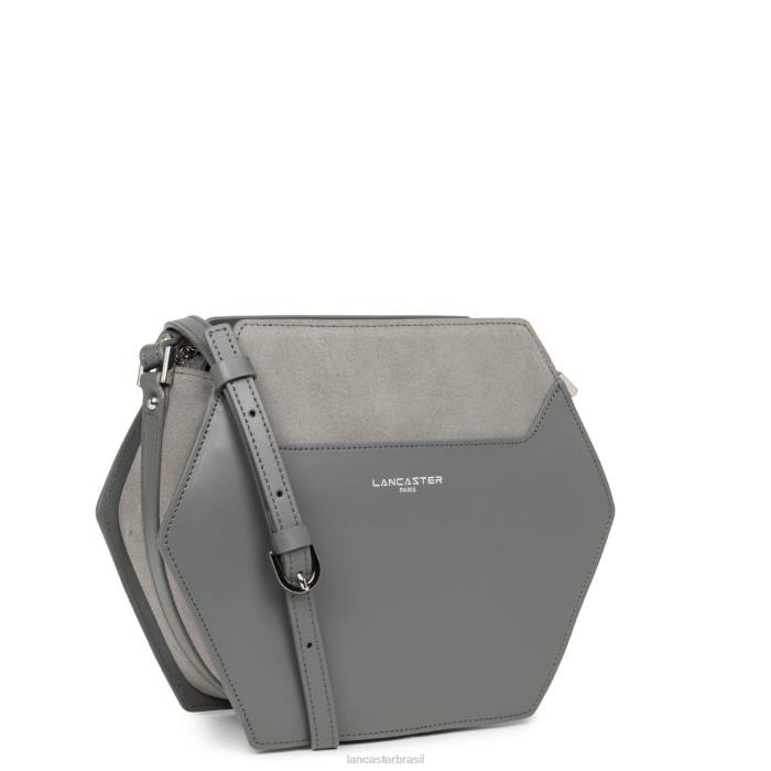 mulheres Lancaster Paris cinza m bolsa crossbody lisa ruche RBF42212