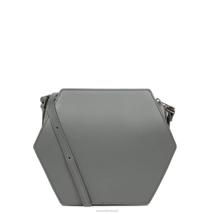 mulheres Lancaster Paris cinza m bolsa crossbody lisa ruche RBF42212
