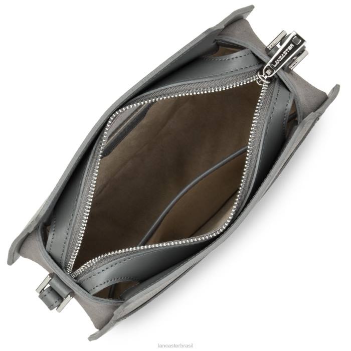 mulheres Lancaster Paris cinza m bolsa crossbody lisa ruche RBF42212