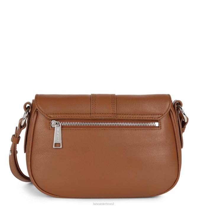 mulheres Lancaster Paris conhaque bolsa crossbody com gravata macia RBF41557