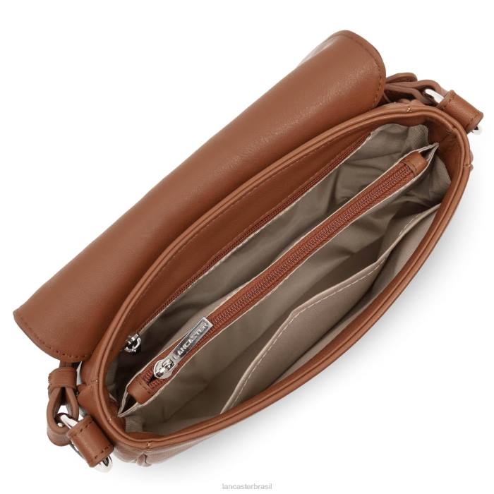 mulheres Lancaster Paris conhaque bolsa crossbody com gravata macia RBF41557