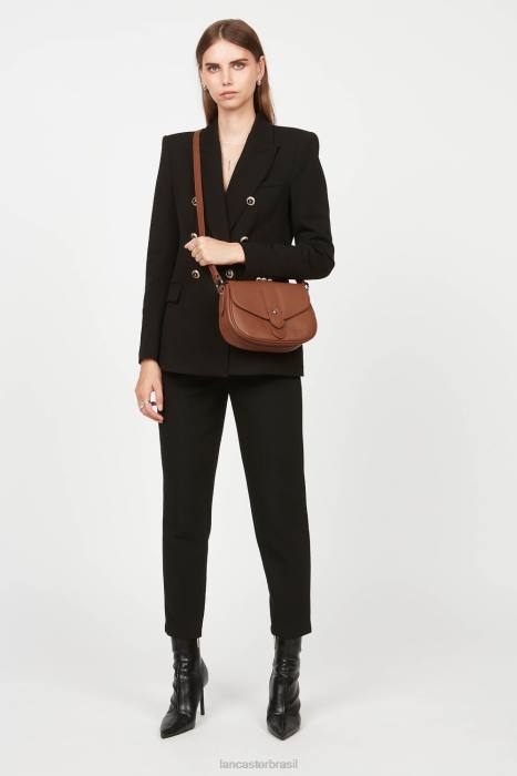 mulheres Lancaster Paris conhaque bolsa crossbody com gravata macia RBF41557