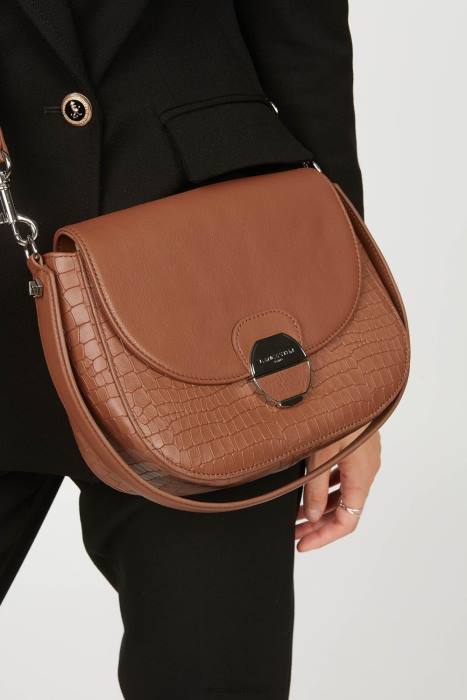 mulheres Lancaster Paris conhaque croco bolsa tiracolo pia RBF41770