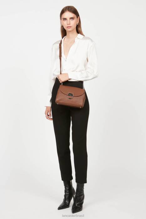 mulheres Lancaster Paris conhaque croco bolsa tiracolo pia RBF4566