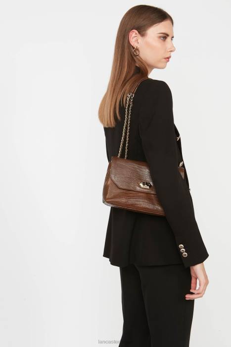 mulheres Lancaster Paris conhaque-lezard bolsa crossbody exótica lezard & croco cn pah23 RBF41484