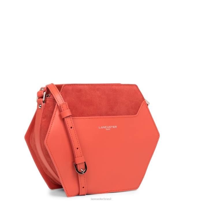 mulheres Lancaster Paris coral m bolsa crossbody lisa ruche RBF42207