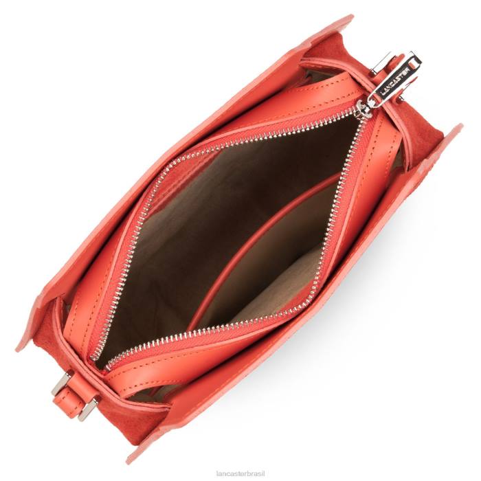 mulheres Lancaster Paris coral m bolsa crossbody lisa ruche RBF42207