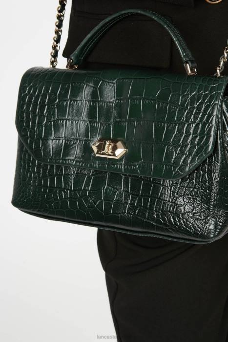 mulheres Lancaster Paris floresta verde bolsa crossbody exótica lezard & croco cn pah23 RBF41485