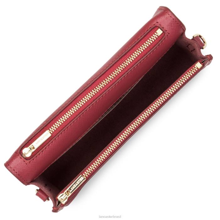 mulheres Lancaster Paris framboise bolsa crossbody pequena assinatura saffiano RBF4120