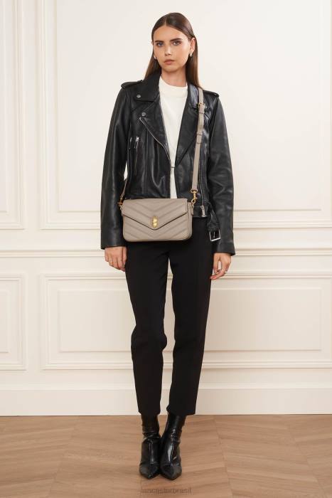 mulheres Lancaster Paris galet fonce bolsa crossbody matelassê macio RBF42408