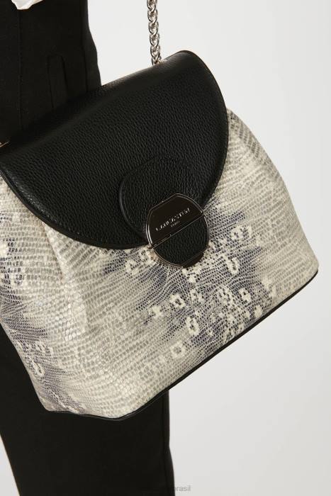 mulheres Lancaster Paris iguana negra bolsa tiracolo pia RBF4544