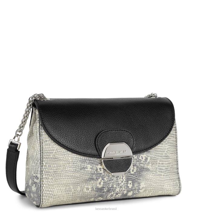 mulheres Lancaster Paris iguana negra bolsa tiracolo pia RBF4565
