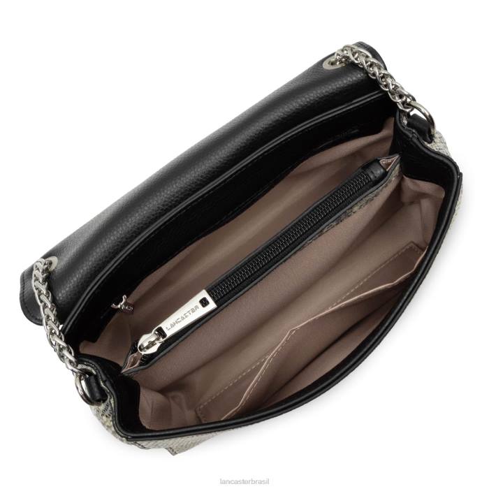 mulheres Lancaster Paris iguana negra bolsa tiracolo pia RBF4565