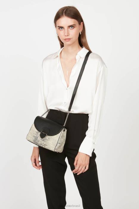 mulheres Lancaster Paris iguana negra bolsa tiracolo pia RBF4565