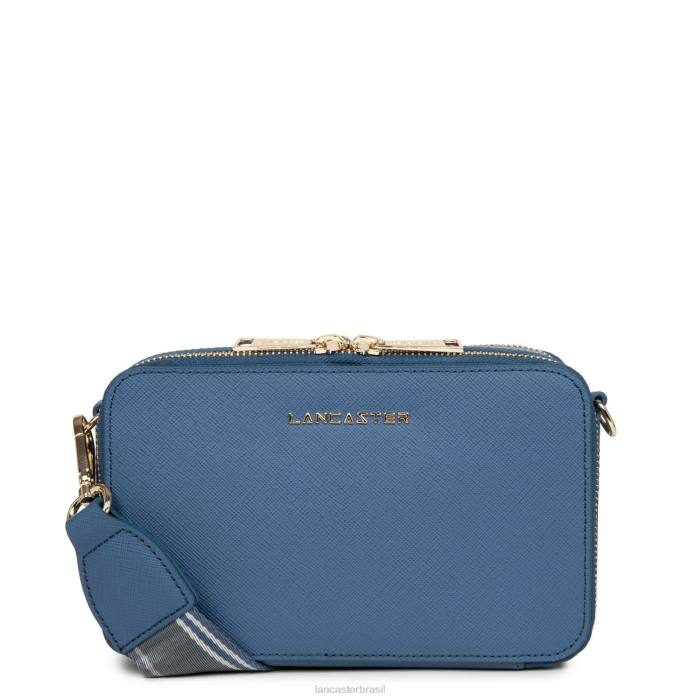 mulheres Lancaster Paris jeans azul bolsa crossbody assinatura saffiano RBF42076