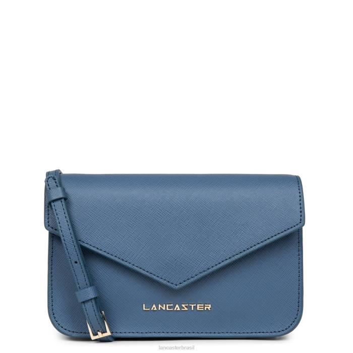 mulheres Lancaster Paris jeans azul bolsa crossbody pequena assinatura saffiano RBF4122