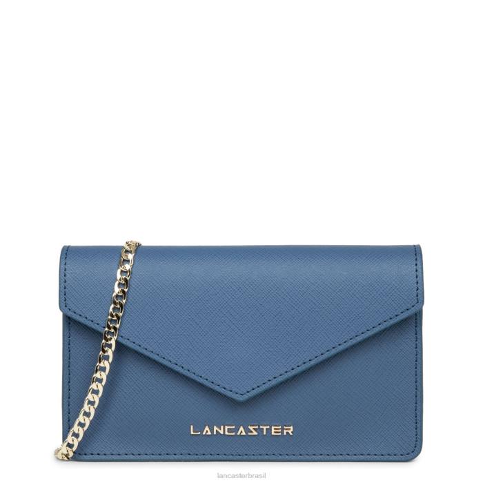 mulheres Lancaster Paris jeans azul bolsa crossbody pequena assinatura saffiano RBF4132