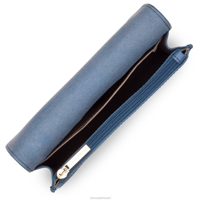 mulheres Lancaster Paris jeans azul bolsa crossbody pequena assinatura saffiano RBF4132