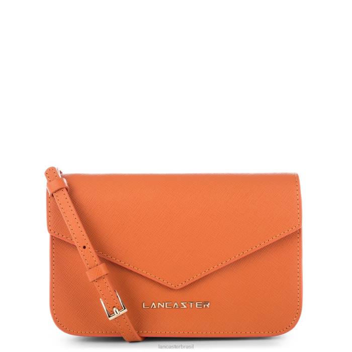 mulheres Lancaster Paris laranja bolsa crossbody pequena assinatura saffiano RBF4107