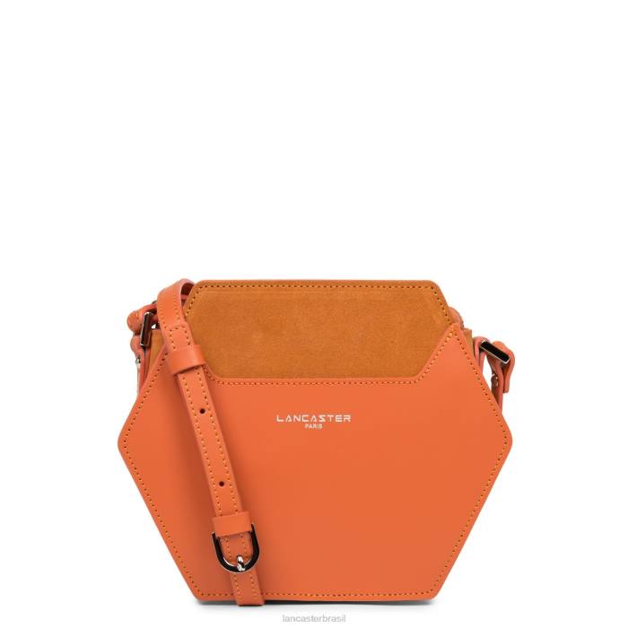 mulheres Lancaster Paris laranja bolsa crossbody pequena lisa ruche RBF42189