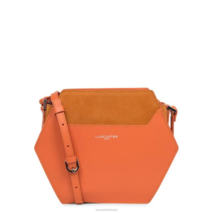 mulheres Lancaster Paris laranja m bolsa crossbody lisa ruche RBF42209