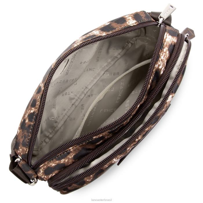 mulheres Lancaster Paris leopardo marrom bolsa crossbody esportiva básica RBF41812