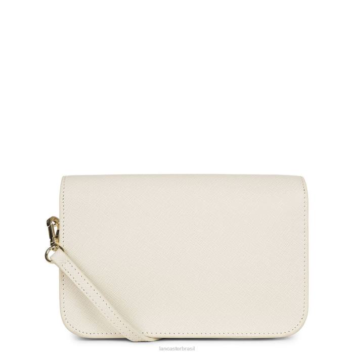 mulheres Lancaster Paris marfim bolsa crossbody pequena assinatura saffiano RBF4105