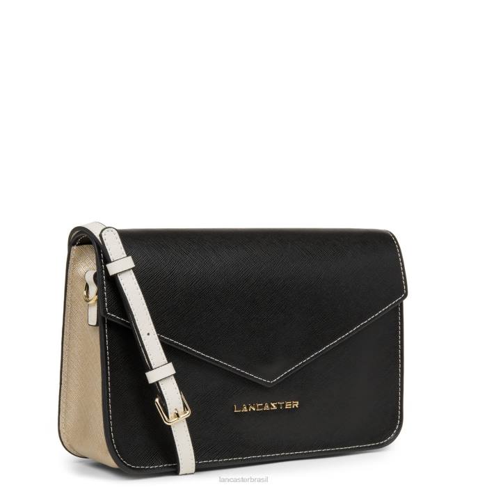 mulheres Lancaster Paris noir-champanhe-marfim bolsa crossbody assinatura saffiano RBF42124