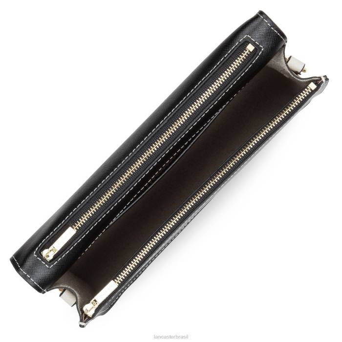 mulheres Lancaster Paris noir-champanhe-marfim bolsa crossbody assinatura saffiano RBF42124