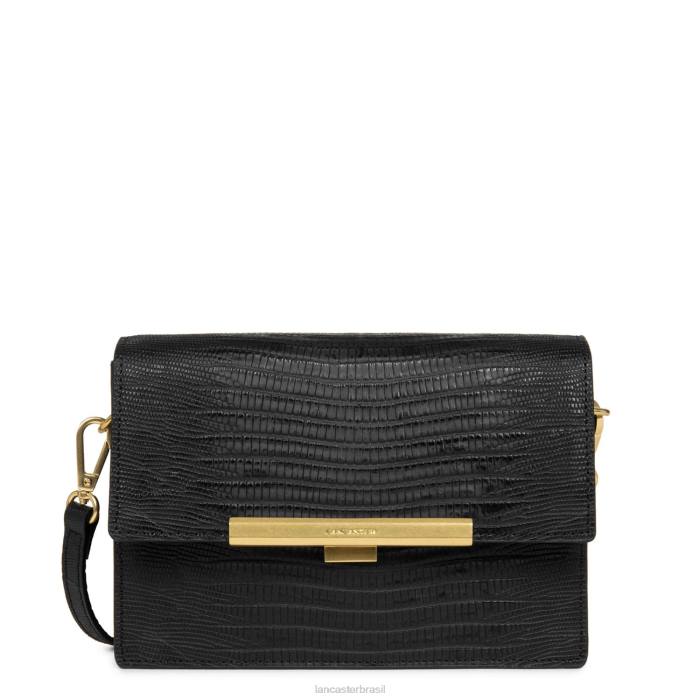 mulheres Lancaster Paris noir-lezard bolsa crossbody exótica lee RBF42049