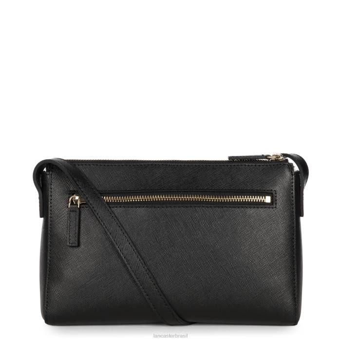 mulheres Lancaster Paris preto bolsa crossbody assinatura saffiano RBF42084