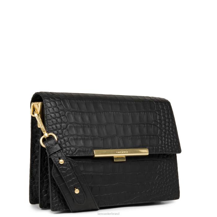 mulheres Lancaster Paris preto bolsa crossbody exótica lee RBF42034