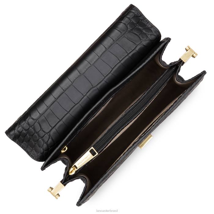 mulheres Lancaster Paris preto bolsa crossbody exótica lee RBF42034