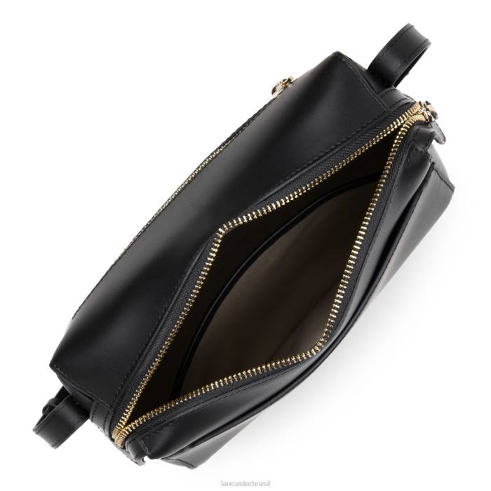 mulheres Lancaster Paris preto bolsa crossbody lisa ou RBF42299