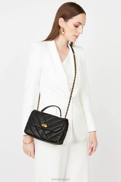 mulheres Lancaster Paris preto bolsa crossbody m matelassê macio RBF41611