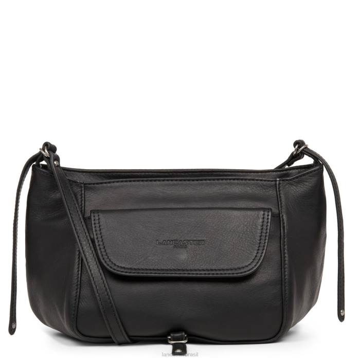 mulheres Lancaster Paris preto bolsa crossbody macia vintage nova RBF41933