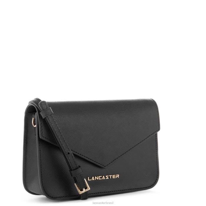 mulheres Lancaster Paris preto bolsa crossbody pequena assinatura saffiano RBF4103