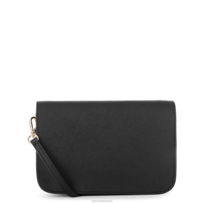 mulheres Lancaster Paris preto bolsa crossbody pequena assinatura saffiano RBF4103
