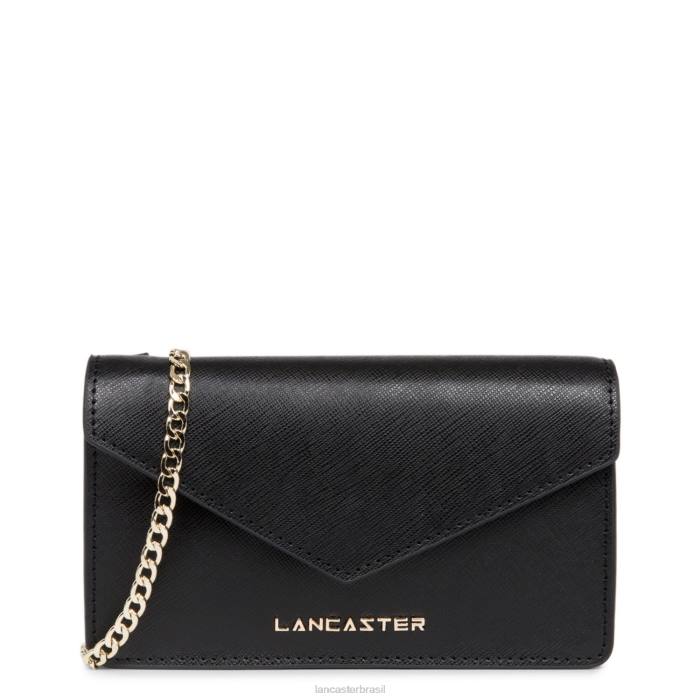 mulheres Lancaster Paris preto bolsa crossbody pequena assinatura saffiano RBF4126