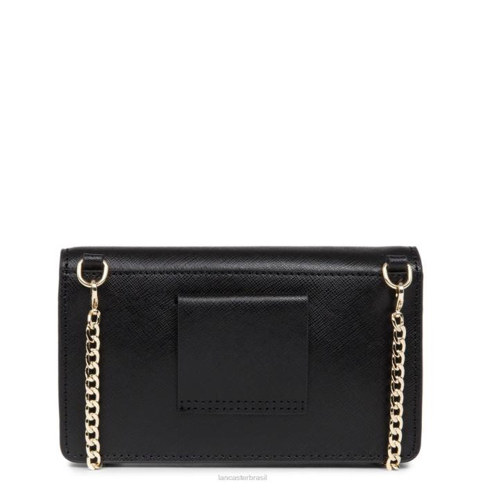 mulheres Lancaster Paris preto bolsa crossbody pequena assinatura saffiano RBF4126