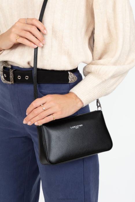 mulheres Lancaster Paris preto bolsa crossbody saffiano intemporel RBF41941
