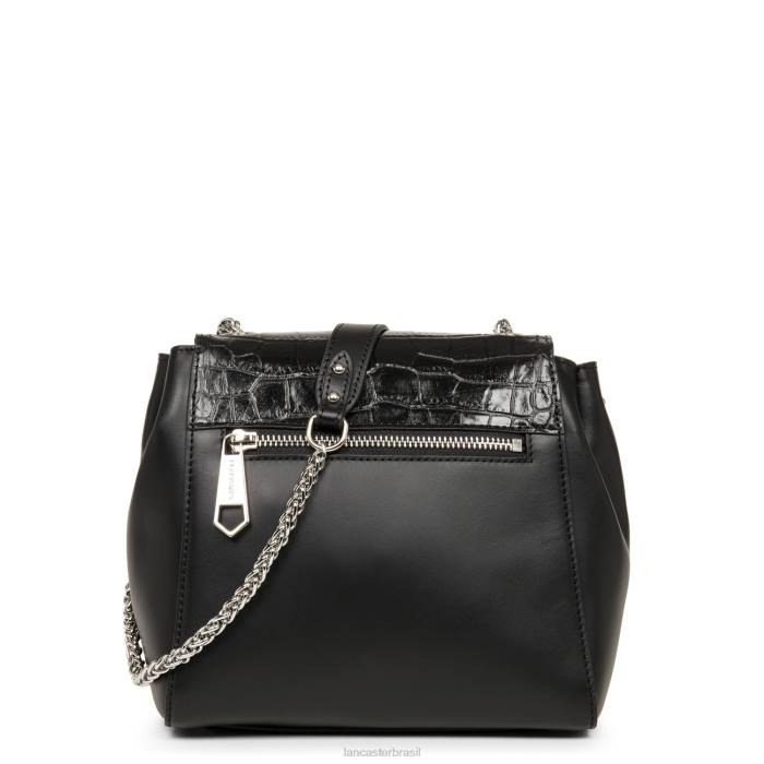 mulheres Lancaster Paris preto croco bolsa crossbody parisienne sophia RBF42347
